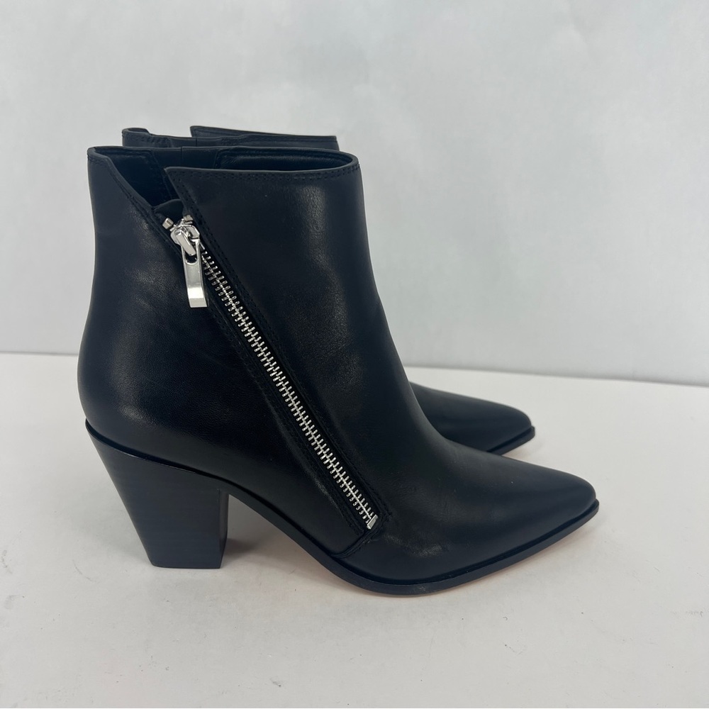 PAIGE Black Ankle Boots with silver Zipper